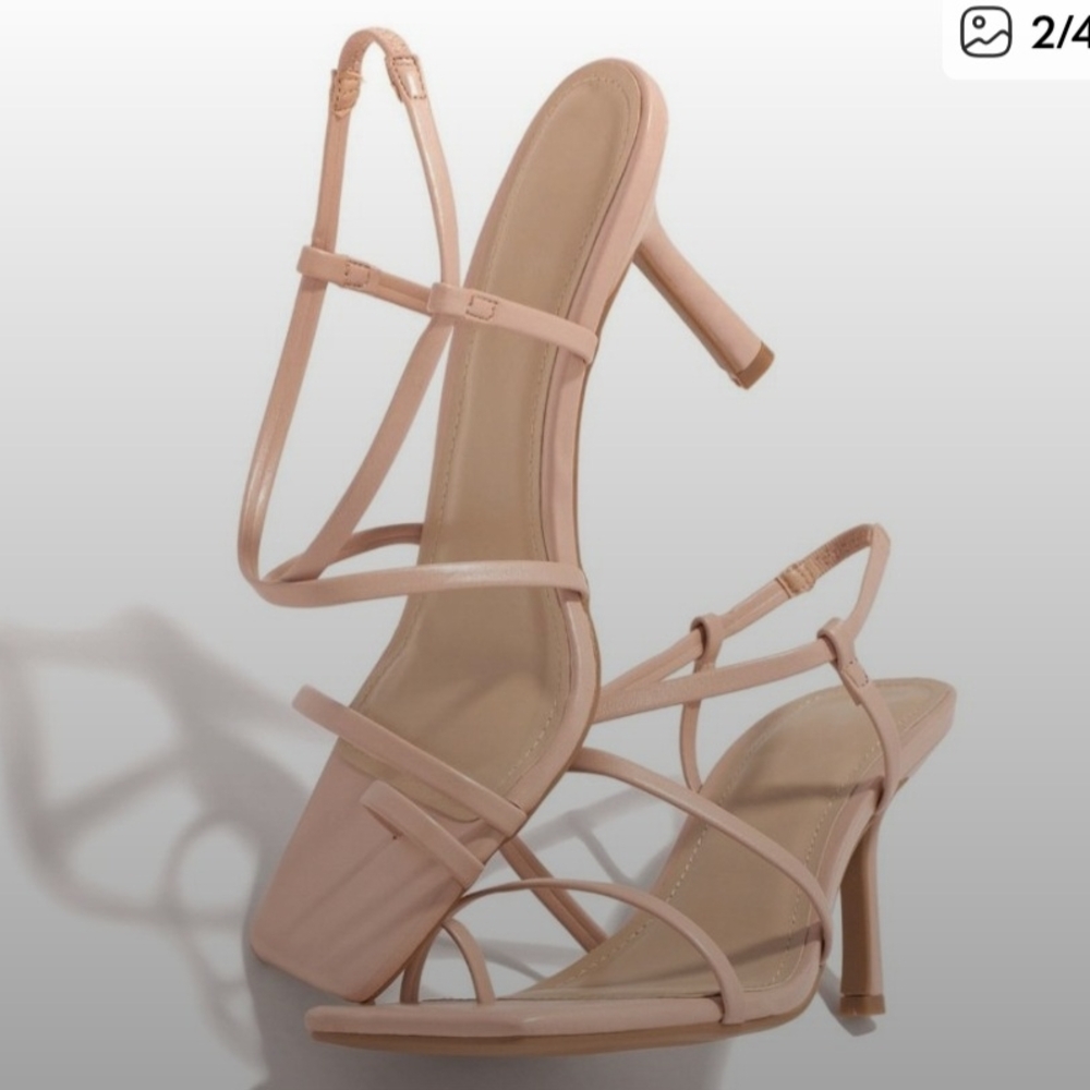 Anne Michelle Cream Strappy Heels